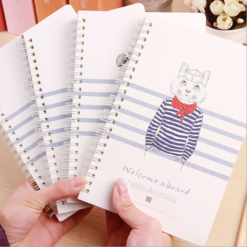 

Cartoon Animal Ocean Series Coil Notebook Korean Diario Creative Binder Planners Children Studying Daily Note-taking Planners
