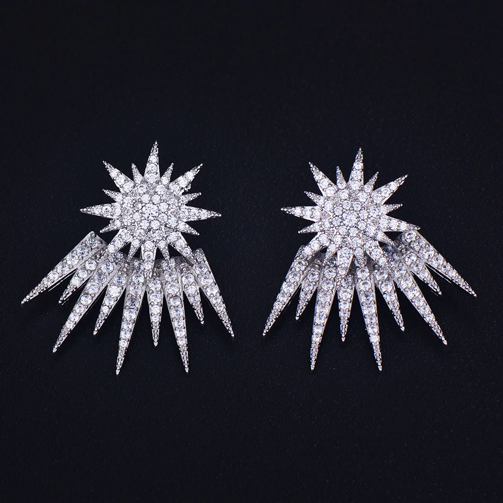 Женские серьги гвоздики в форме звезды с фианитом|stud earrings|stud earrings for womenearrings women |