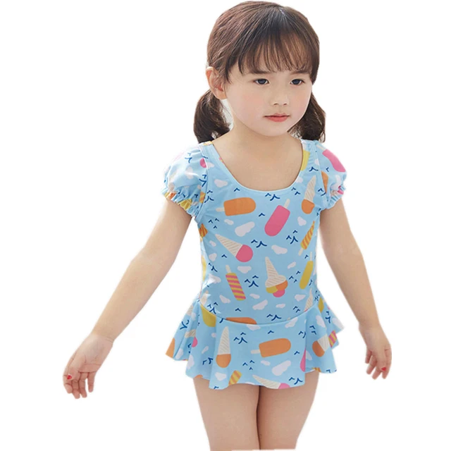 GI FOREVER Girl Skirted One Piece Suit With Cap Children Short Sleeve ...