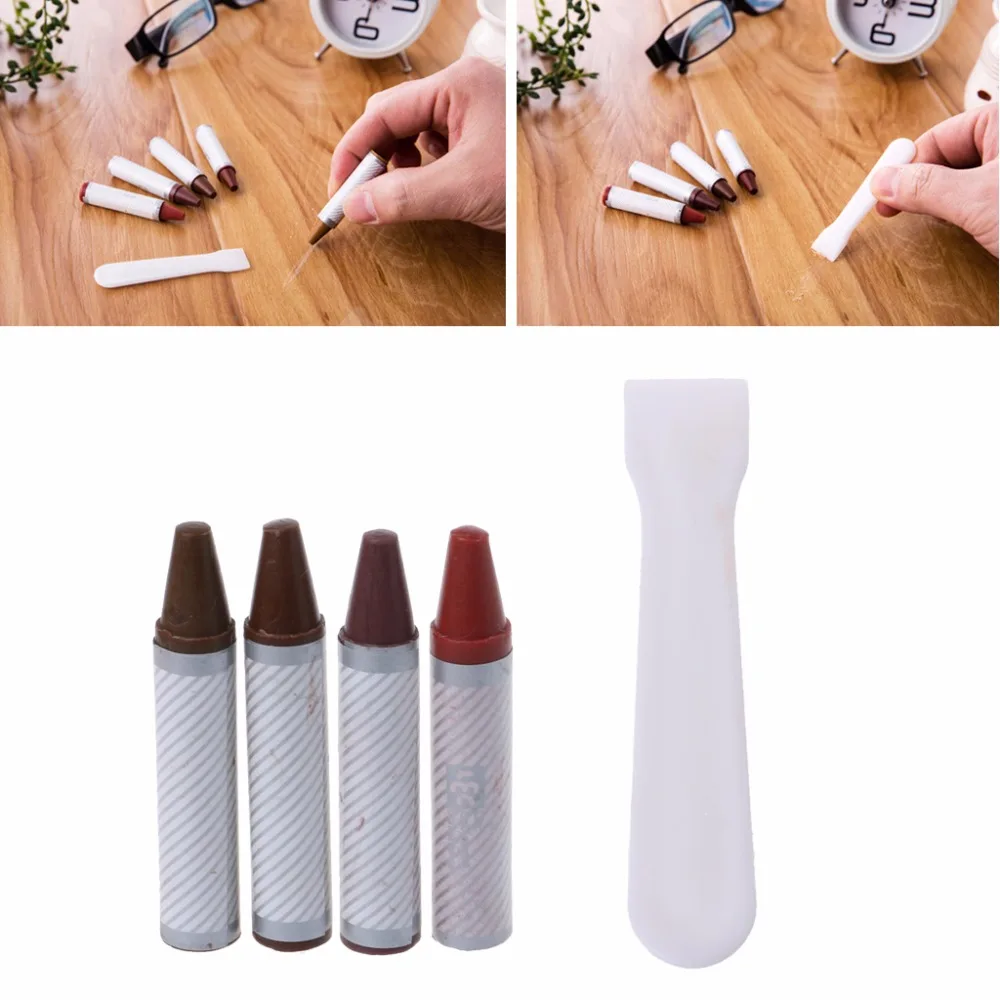 

4PCS Furniture Marker Crayons Repair Kit Wood Touch Up Scratch Filler Remover Hot 7HH1100960