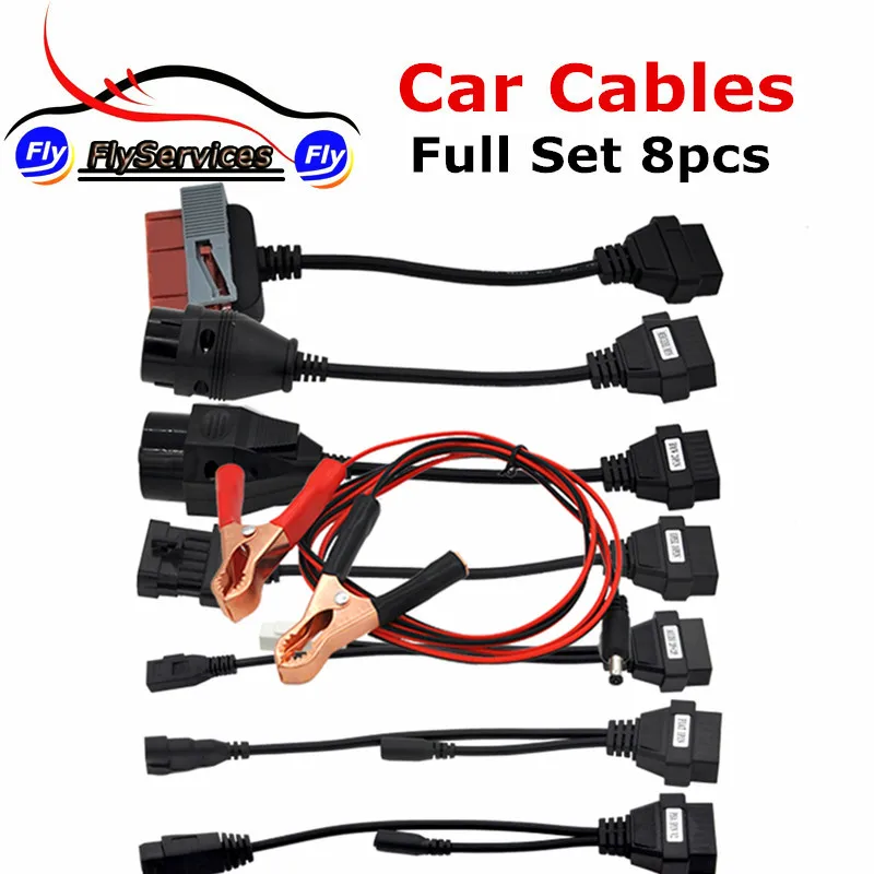 2016 New Arrival OBD2 Cables Connector Full Set 8 Car Cables Of Car For