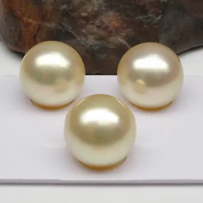 

Free shipping Jew.0037 TOP!!3PS AAA 14-14.50MM LIGHT-YELLOW LOOSE SOUTH SEA PEARL