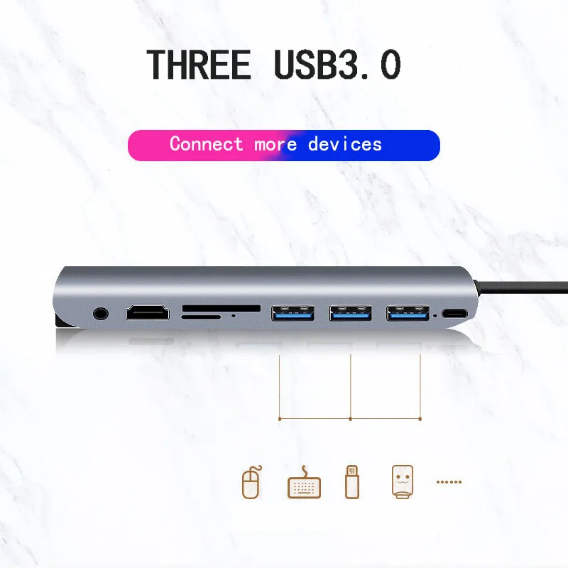 USB 3 0 концентратор мульти сплиттер порта с зарядкой PD для MacBook Surface Pro 6