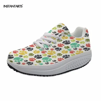 

INSTANTARTS Cute Cat Paws Sneakers for Women Platform Toning Swing Shoes Lady Outdoor Sports Slimming Fitness Shoes for Female