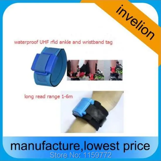 

10pcs adjustable waterproof rfid wristband tag read 1-6m 915mhz compatible with epc gen2 timing system for swimming