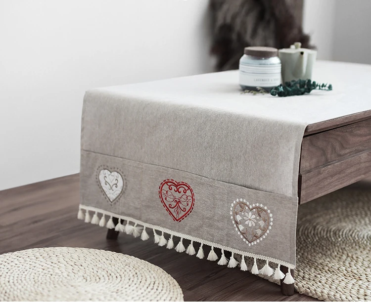 

Modern Table Runner Embroidered Pastoral Table Runner for Wedding Party Home Hotel Table Decoration Europe Style Home Decor