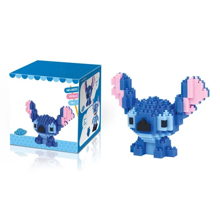 Cute Cartoon Stitch Building Blocks 280pcs Nano Diamond mini bricks stitich Model educational font b toys