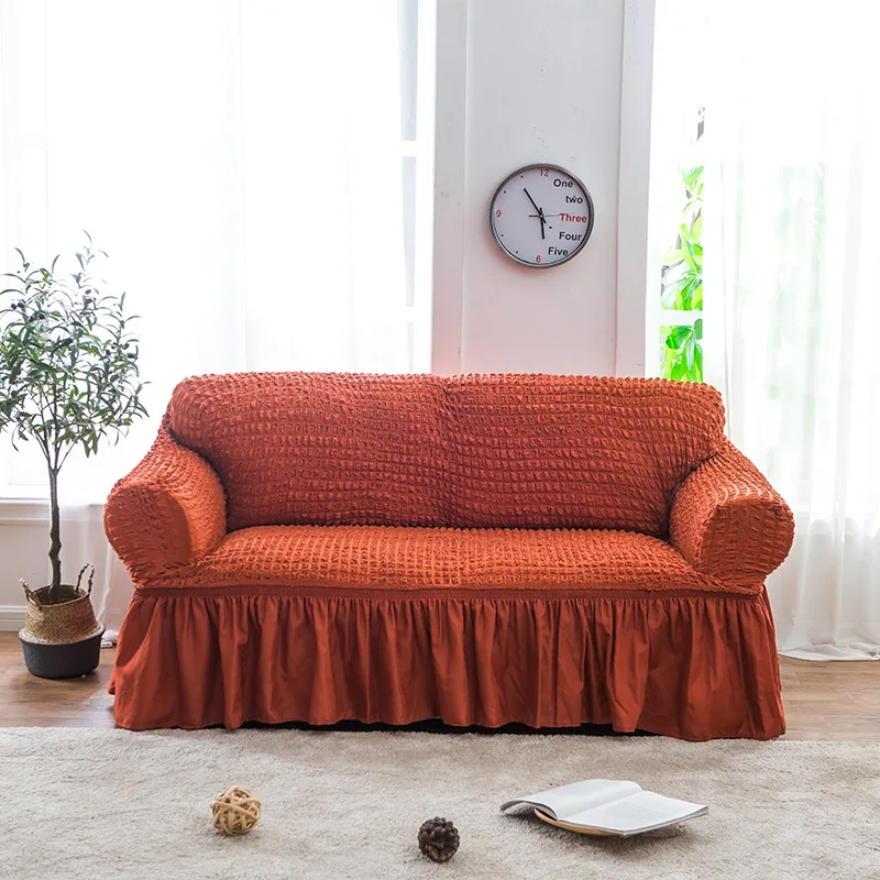 Европейский стиль жаккардовая эластичная юбка набор современный чехол для дивана Универсальный рукав эластичная юбка полный Чехол для дивана чехол - Цвет: Orange