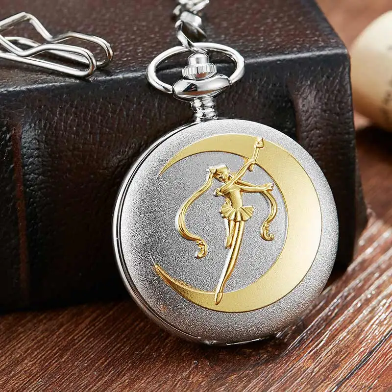 Серебряные часы с милым японским аниме Cardcaptor Sakura карманные ожерелье женские