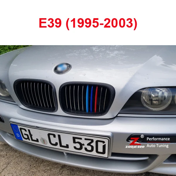 Для BMW 5 серии E39 E60 E61 F10 F11 G30 G31 G38 F07 решетка Мотоспорт полосы гриль M Мощность Производительность полосы крышка наклейки - Название цвета: E39 (1995-2003)