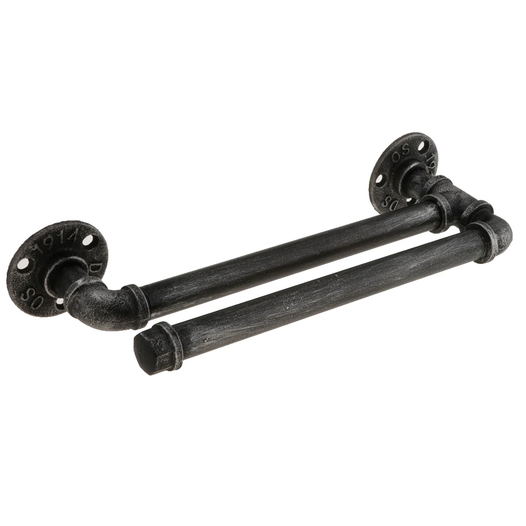 Industrial Style Black Towel bar Stemware Glass Rack Holder Rail Under Cabinet Wall Shelf Hanger 3-4Pcs Glasses Holder Hanger 