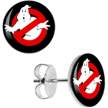 Серьги-гвоздики оптом Красный монстр серьги из нержавеющей стали Шпильки Модные Ювелирные серьги Унисекс 8 мм 10 мм AW5166