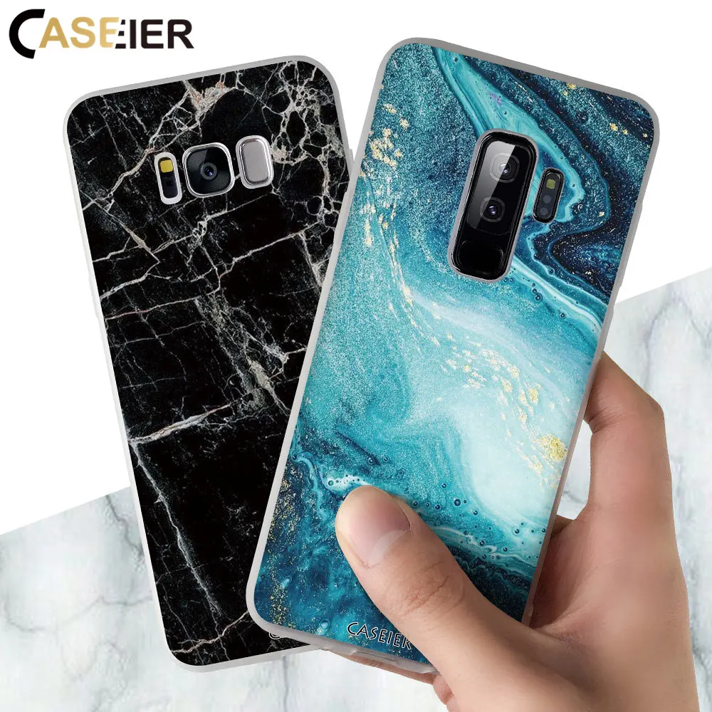 CASEIER Marble Phone Case For Samsung Galaxy A7 2018 S10 S9 S8 Plus Note 8 9 S7 A50 A70 Cover Funda Couque|Бамперы| |
