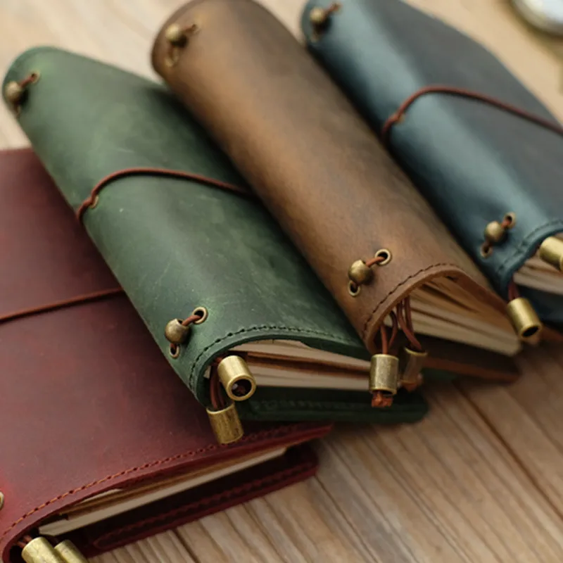 

100% Genuine Leather Wallet Function Traveler's Notebook Diary Journal Vintage Handmade Cowhide gift travel notebook