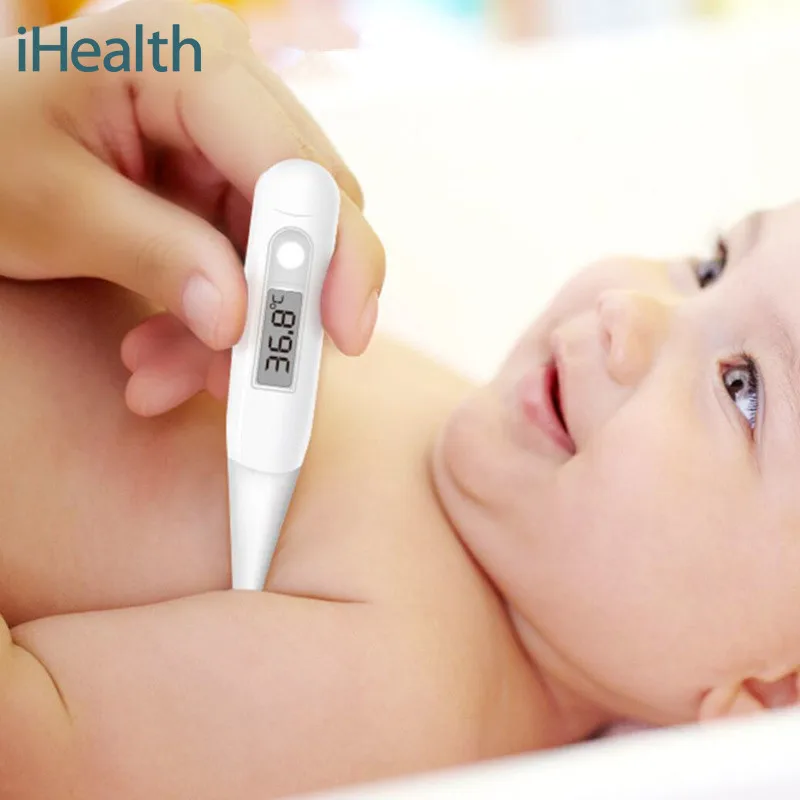 Цифровой медицинский термометр MI Mijia iHealth, светодиодный, Электрический термометр для подмышек/оральных мягких головок, термометр для взрослых и детей