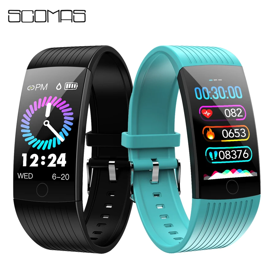 

SCOMAS S18 Smart Bracelet 1.14"IPS Screen Pedometer Heart Rate Blood Pressure Monitor Fitness tracker Health Smart Band