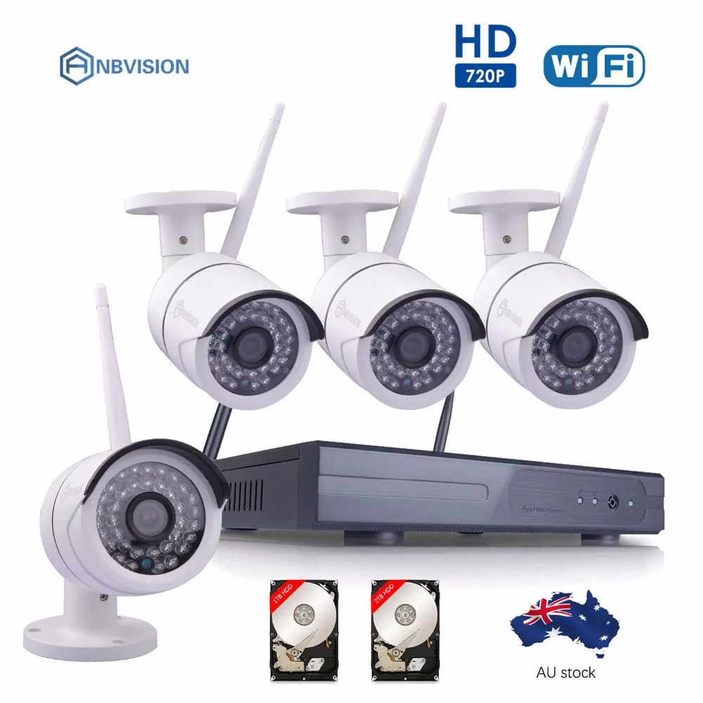 Anbvision wifi Bullet wireless security camera 4pcs 720p P2P System IR