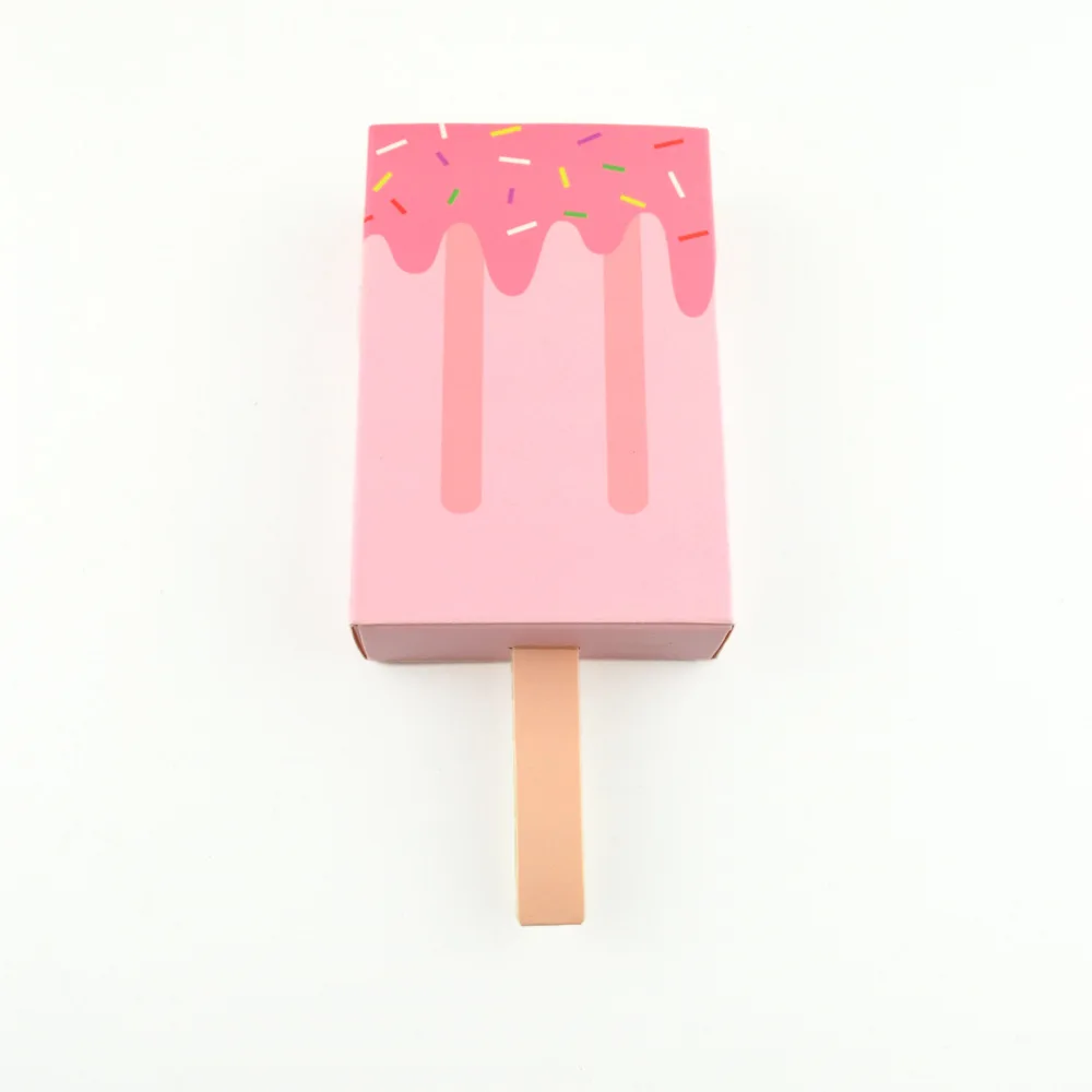 Long Away Packing  Ice Cream Shape Gift Boxes Baby Shower Birthday Party Candy Box Cartoon Drawer Gift favor box