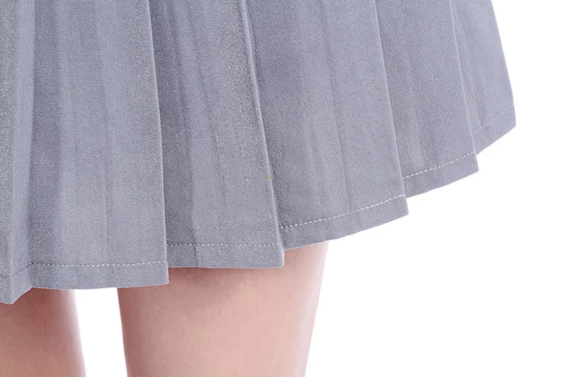 Простая серая плиссированная юбка ROLECOS для девушек школьный узор милая стильная