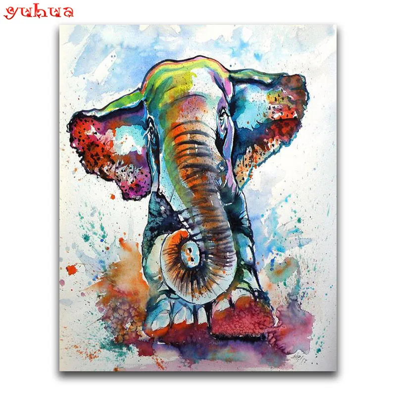 Full Round Diamond mosaic Animal colorful Full Square Diamond embroidery Cross stitch decor 5D DIY Diamond painting Elephant