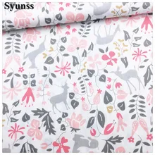 Syunss, розовый олень цветочный принт хлопок Ткань DIY Tissu лоскутное Telas шитье детские игрушки постельные принадлежности стеганая ткань ремесло Tecido