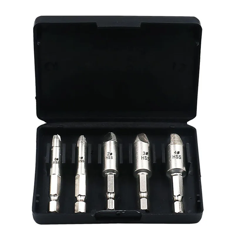 

5PCS/Set Double Side Damaged Screw Extractor Drill Bits Out Remover Bolt Stud Tool For Metal Damaged Screw Extractor Tool Kit