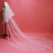 Длинная фата из конского волоса, 2 слоя, 3 м, покрытие для лица, для собора, свадебная фата, аксессуары для невесты, Welon