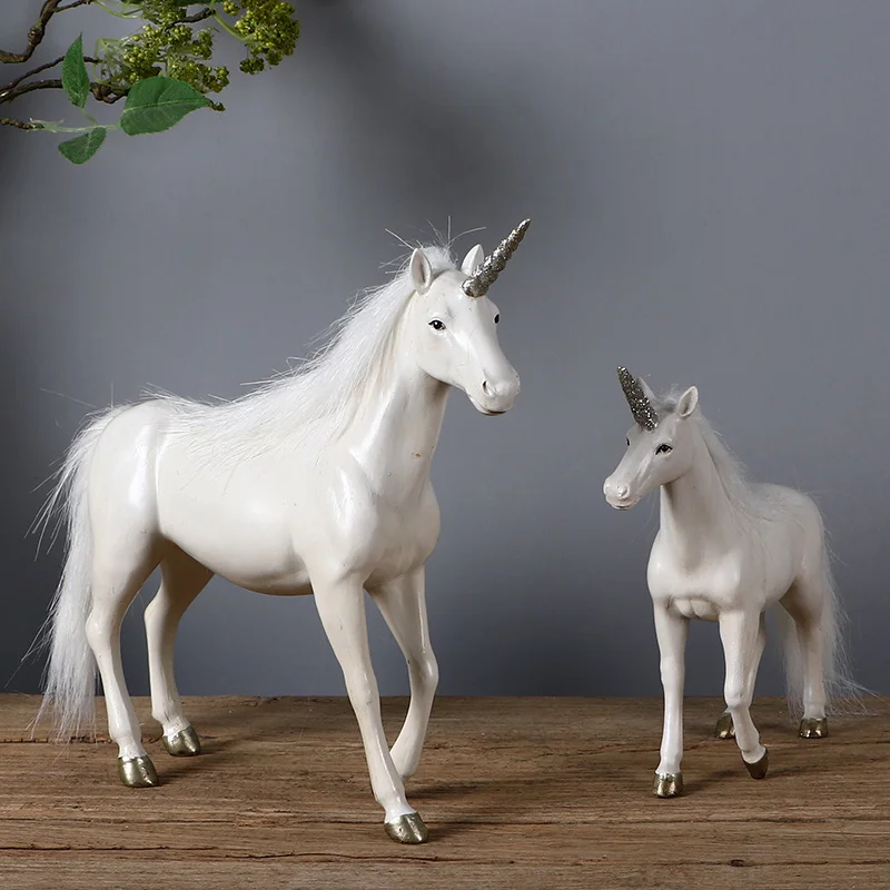 

American retro unicorn sculpture vintage creative home decoration kids room decors
