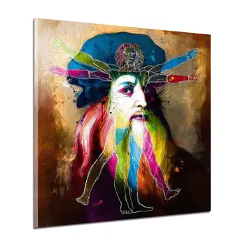 

World Famous Painter Da Vinci Portrait Painting HD Print Colorful Oil Painting Abstract Wall Art Poster for Home Decoration