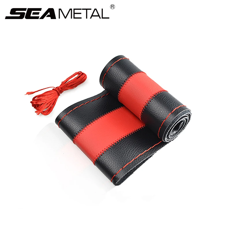 

Car Steering Wheel Cover Universal PU Leather Auto DIY Steer Wheel Leathers Covers In Car-styling Automobile Accessories For KIA
