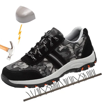 

Work Boots Construction Men's Outdoor Steel Toe Cap Shoes Male Breathable Deodorant Puncture Footwear High Quality Safety Shoes