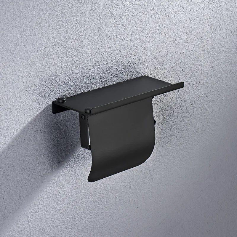 Skup Zwięzłe rolki ze stali nierdzewnej uchwyt na papier do montażu na ścianie uchwyt na papier toaletowy z półka na telefon wyposażenie łazienki akcesoria łazienkowe