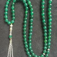 8 мм бусины 99 шт круглой формы зеленый натуральный агат камень кехрибар Tesbih Исламская мусульманская молитва Бусы Tasbih Бог