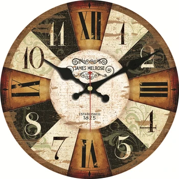 

WONZOM Vintage Wooden Clock Roman Numerals Cardboard Wall Clock,Silent&Non-Ticking Feature,Antique Style For Kitchen Office Home