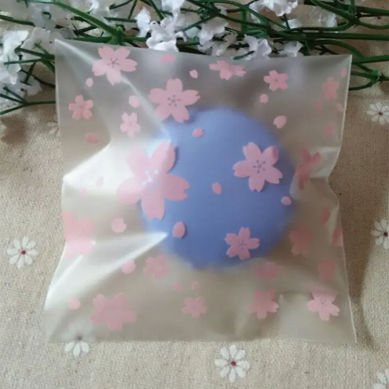 Лидер продаж 100 шт. DIY Розовый Cherry ни печенье конфеты сумка самоклеющиеся пластик сумки для Подарочная сумка пакет для выпечки поставки