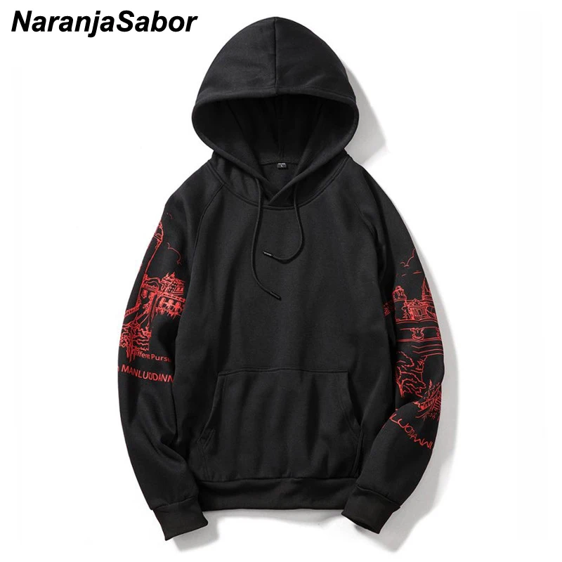 

NaranjaSabor Mens Hoodies Print Sweatshirts Autumn Men Hip Hop Fashion Hooded Coat Casual Hoodies Brand Clothing EU Size N501