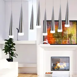 Современный светодиодный конический кулон из алюминиевого металла, домашняя промышленная осветительная Подвесная лампа для столовой