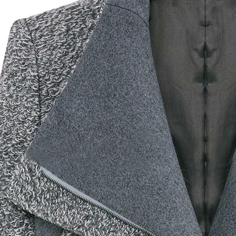 Femmes Turn En Wool Cachemire Coat Pardessus Woolen Collar De À Laine Glissière Coat Slim down Printemps Manteau Femininos grey Gros Black Longues Fermetures Manches XxrxB8Iq