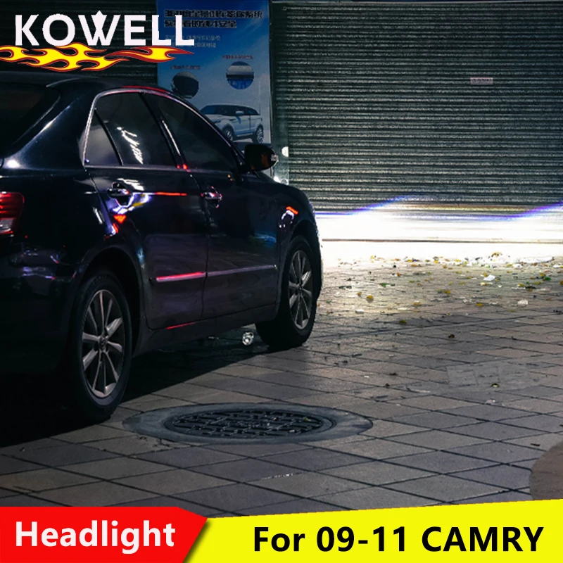 KOWELL стайлинга автомобилей корпус передней фары для Toyota Camry фары 2009-2011 светодиодный фары DRL H7 HID Ксеноновые фары ближнего и дальнего света bi-ксеноновая линзы