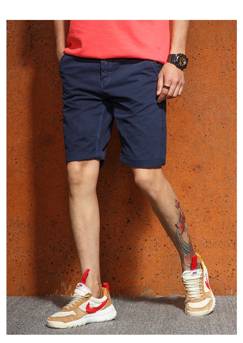 Oufisun новые летние Рубашки домашние Для мужчин хлопок Sim Fit Solid 4 цвета доступны до колена шорты Для мужчин высокое качество