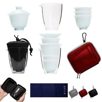 

TANGPIN ceramic teapots kettle gaiwan teacups chinese teaware portable travel tea set with travel bag