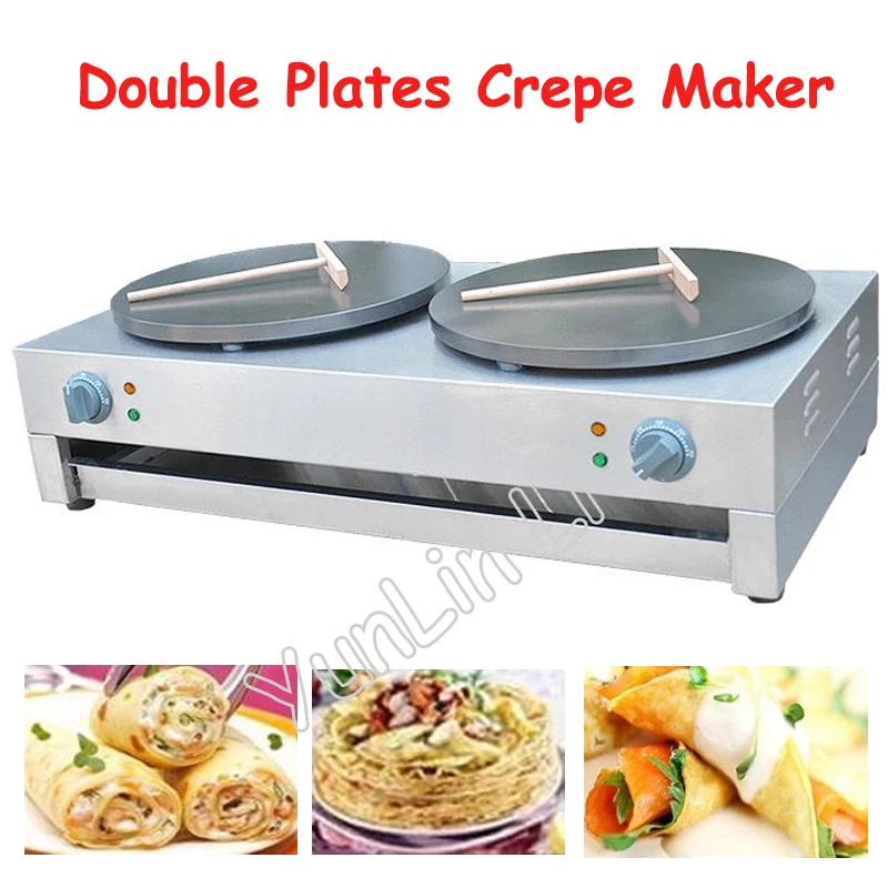 Double Plates Electric Crepe Maker 400mm Double Pancake Maker Commercial Pancake Baking Machine FYA-2