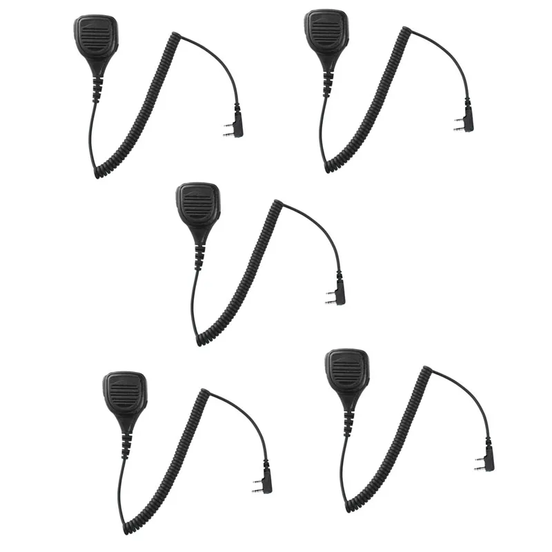 5 шт. Heavy Duty плеча Выносной PTT Mic Ручной Динамик микрофон для Kenwood радио Baofeng Hytera UV-5R