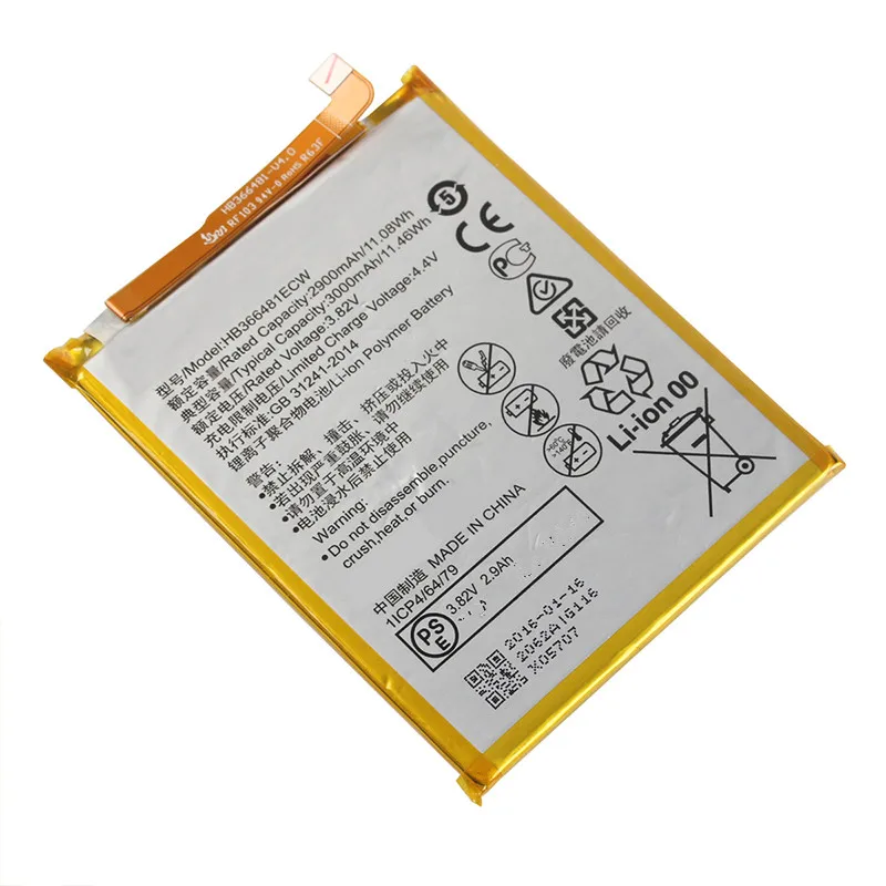 

2900mAh For Huawei P9 Honor 8 Lite P10 Lite Battery HB366481ECW Replacement For Huawei P10 lite Ascend P9 Lite G9 honor 8 5C G9