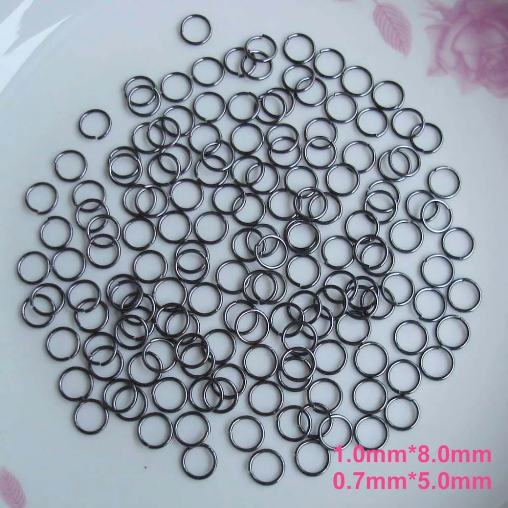 

100PCS Two Size Black Gunmetal plain Metal Jump Rings as jewelry finding stuff metal circles Handmade DIY material