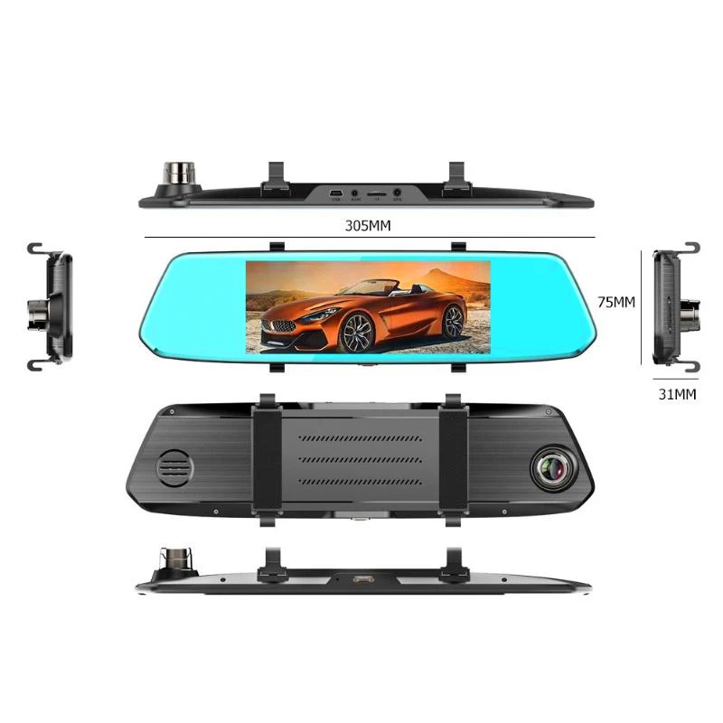 Krylcam Автомобильный видеорегистратор с двумя объективами 7 0 дюймов Full HD 1080P Dashcam