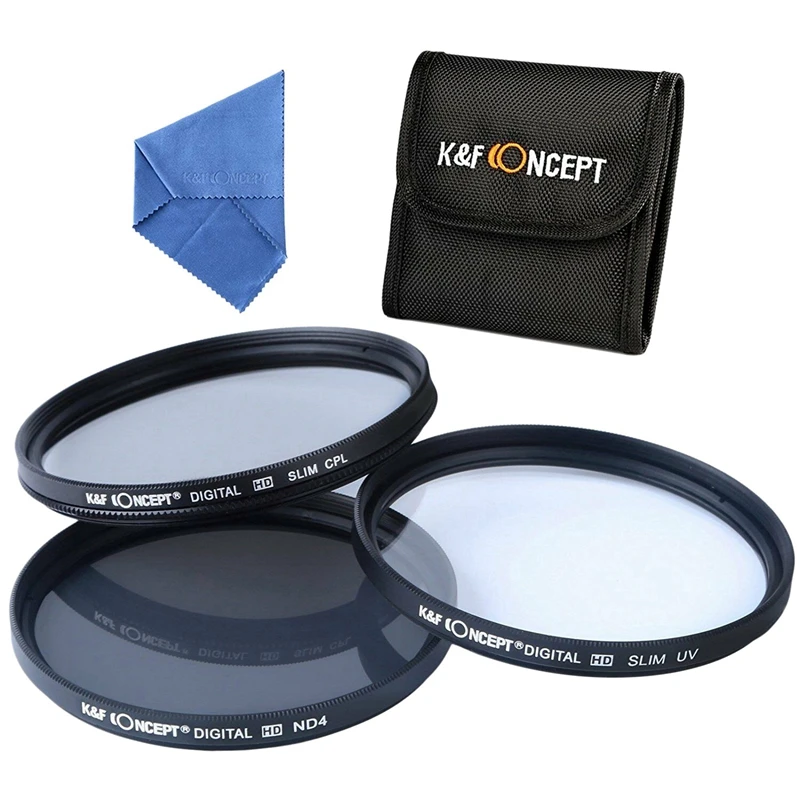 K& F концепция Uv Cpl Nd4 объектив фильтр комплект нейтральной плотности поляризационный фильтр - Цвет: Black