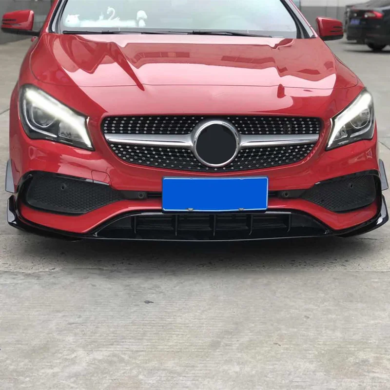 ABS передний бампер Canards для Mercedes CLA Class CLA200 CLA250 CLA45 AMG W117 передний губы Fin+ подтяжка лица спортивная версия