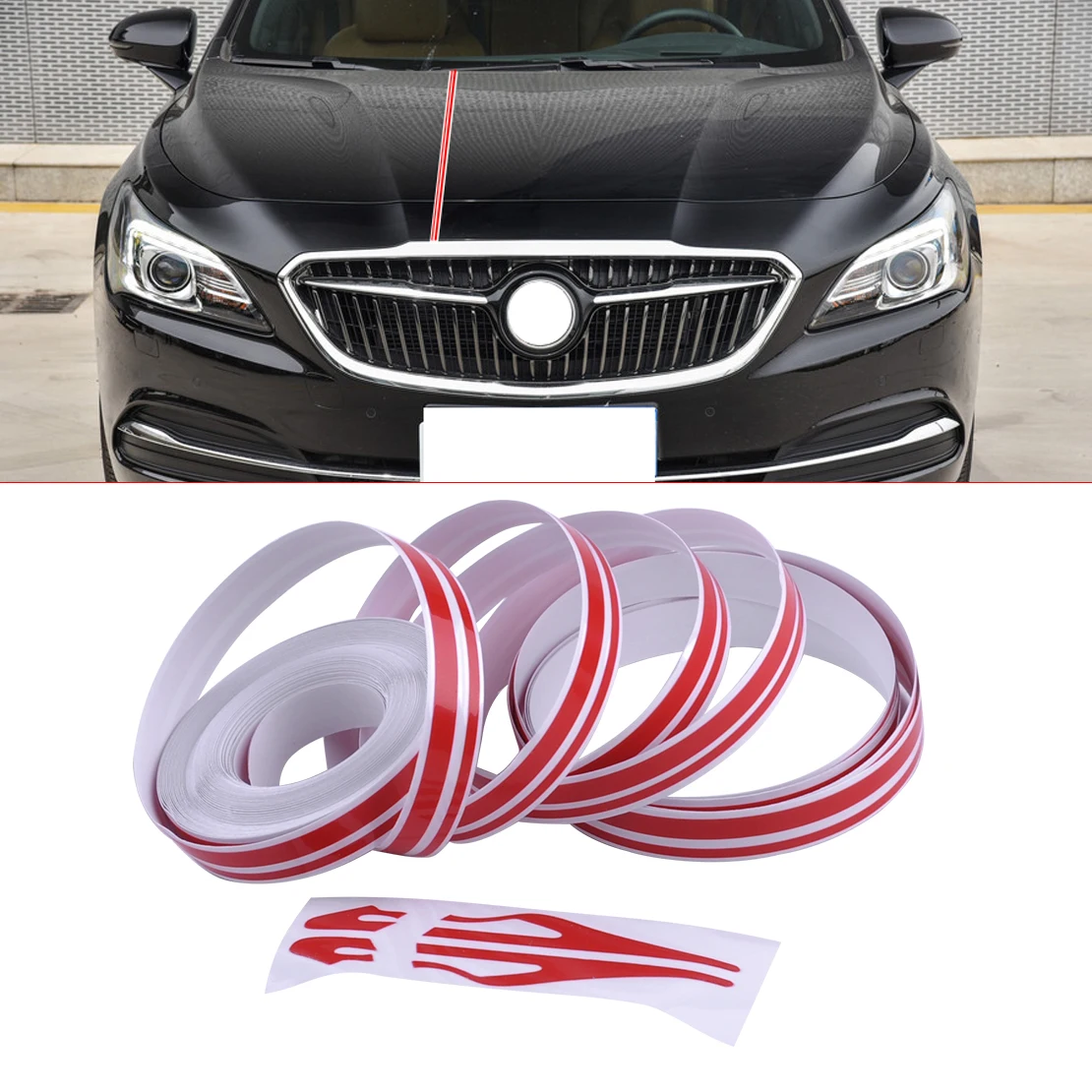 

CITALL 12mm x 980cm Car Auto Trucks Motorcycle Body DIY Striping Sticker Double Line Pin Stripe Streamline Tape Vinyl Roll Decal