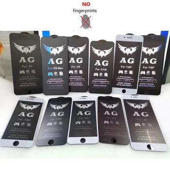 

500pcs 9H Matte Frosted Full Cover Tempered Glass Screen Protector for iPhone X XS MAX XR 8 7 6s 6 Plus 7Plus Anti fingerprints
